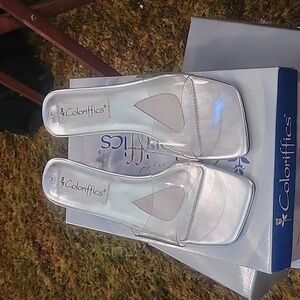 Colorifics clear and silver sandal